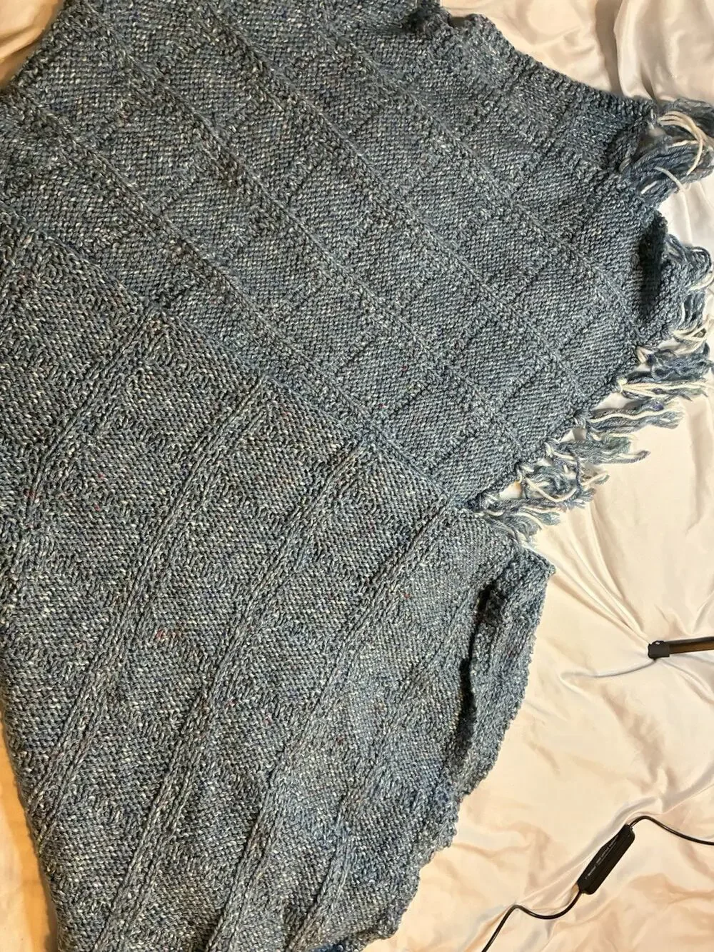 Handmade Blue Heather Throw Blanket 50x42